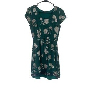 Market & Spruce Women's‎ Size XS Green Floral Mini Dress